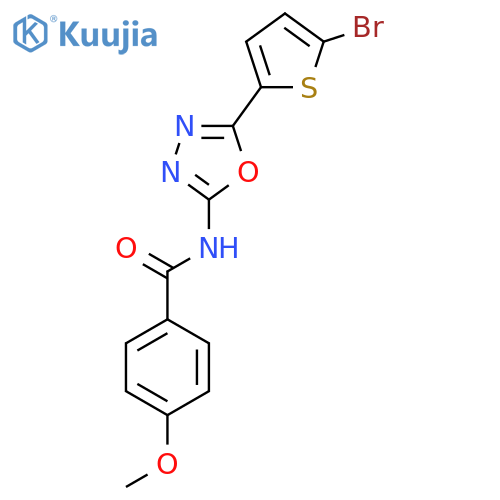 N-[5-(5-bromothiophen-2-yl)-1,3,4-oxadiazol-2-yl]-4-methoxybenzamide structure