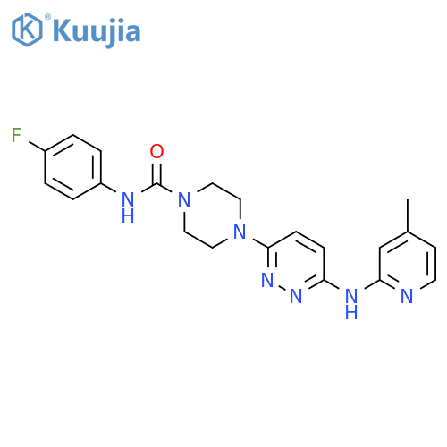 N-(4-fluorophenyl)-4-{6-[(4-methylpyridin-2-yl)amino]pyridazin-3-yl}piperazine-1-carboxamide structure