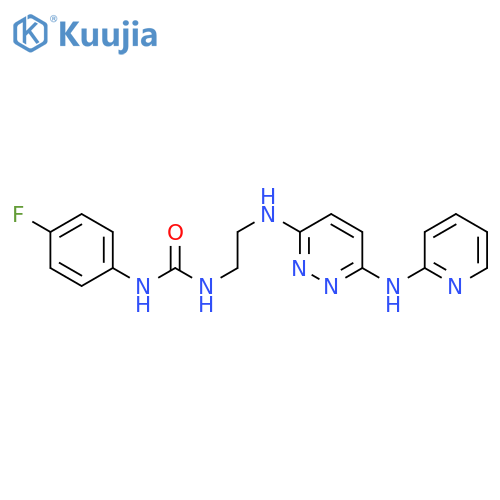 1-(4-fluorophenyl)-3-[2-({6-[(pyridin-2-yl)amino]pyridazin-3-yl}amino)ethyl]urea structure