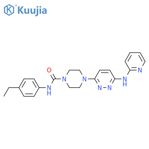 N-(4-ethylphenyl)-4-{6-[(pyridin-2-yl)amino]pyridazin-3-yl}piperazine-1-carboxamide structure