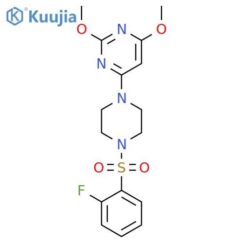 4-[4-(2-fluorobenzenesulfonyl)piperazin-1-yl]-2,6-dimethoxypyrimidine structure