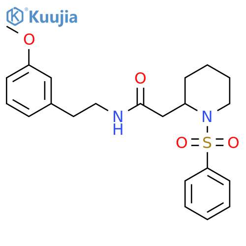 2-[1-(benzenesulfonyl)piperidin-2-yl]-N-[2-(3-methoxyphenyl)ethyl]acetamide structure