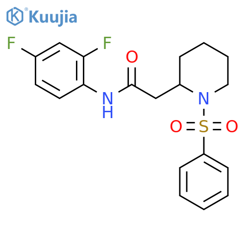 2-[1-(benzenesulfonyl)piperidin-2-yl]-N-(2,4-difluorophenyl)acetamide structure