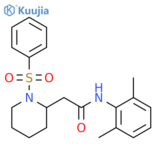 2-[1-(benzenesulfonyl)piperidin-2-yl]-N-(2,6-dimethylphenyl)acetamide structure