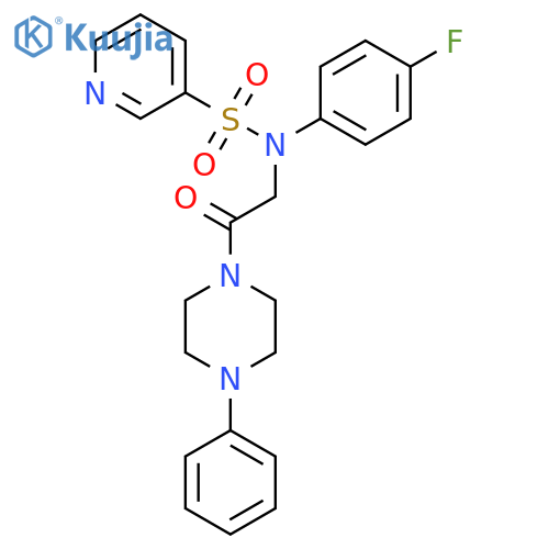 N-(4-fluorophenyl)-N-[2-oxo-2-(4-phenylpiperazin-1-yl)ethyl]pyridine-3-sulfonamide structure