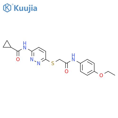 N-[6-({[(4-ethoxyphenyl)carbamoyl]methyl}sulfanyl)pyridazin-3-yl]cyclopropanecarboxamide structure