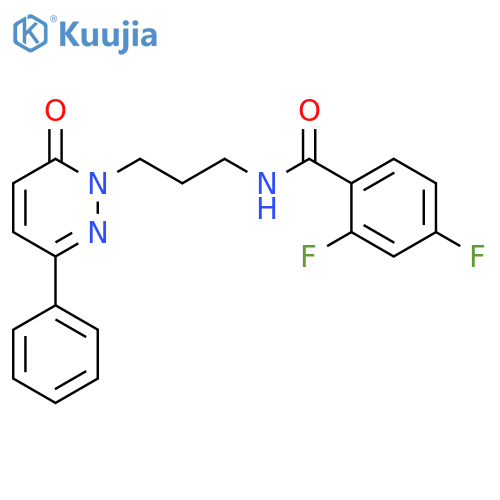 2,4-difluoro-N-[3-(6-oxo-3-phenyl-1,6-dihydropyridazin-1-yl)propyl]benzamide structure