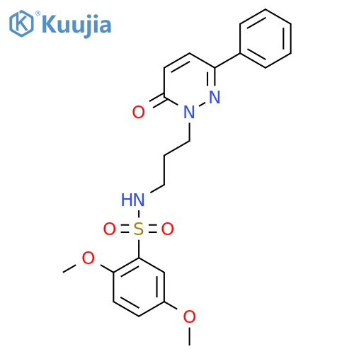 2,5-dimethoxy-N-[3-(6-oxo-3-phenyl-1,6-dihydropyridazin-1-yl)propyl]benzene-1-sulfonamide structure