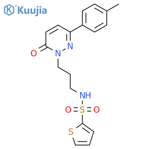N-{3-[3-(4-methylphenyl)-6-oxo-1,6-dihydropyridazin-1-yl]propyl}thiophene-2-sulfonamide structure