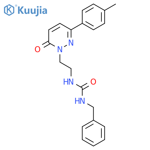 1-benzyl-3-{2-[3-(4-methylphenyl)-6-oxo-1,6-dihydropyridazin-1-yl]ethyl}urea structure