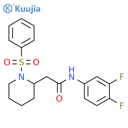 2-[1-(benzenesulfonyl)piperidin-2-yl]-N-(3,4-difluorophenyl)acetamide structure