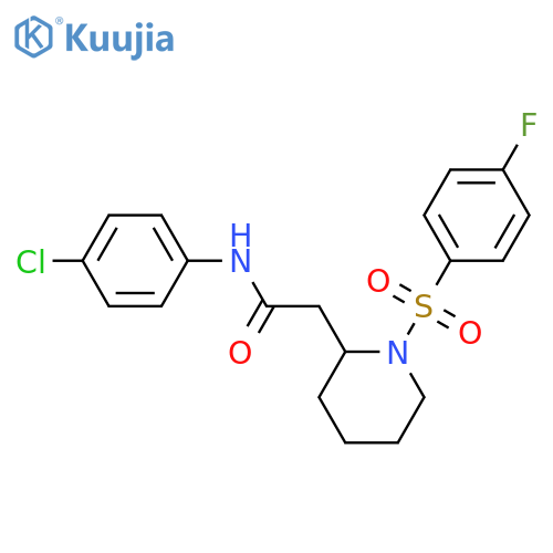N-(4-chlorophenyl)-2-[1-(4-fluorobenzenesulfonyl)piperidin-2-yl]acetamide structure