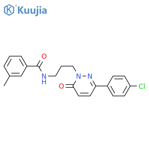 N-{3-[3-(4-chlorophenyl)-6-oxo-1,6-dihydropyridazin-1-yl]propyl}-3-methylbenzamide structure