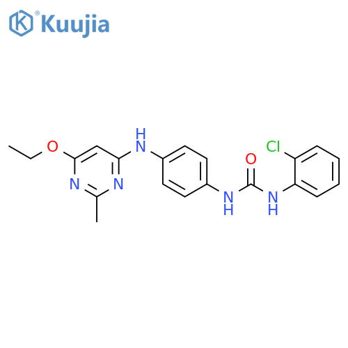 3-(2-chlorophenyl)-1-{4-[(6-ethoxy-2-methylpyrimidin-4-yl)amino]phenyl}urea structure