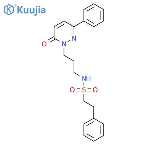 N-[3-(6-oxo-3-phenyl-1,6-dihydropyridazin-1-yl)propyl]-2-phenylethane-1-sulfonamide structure