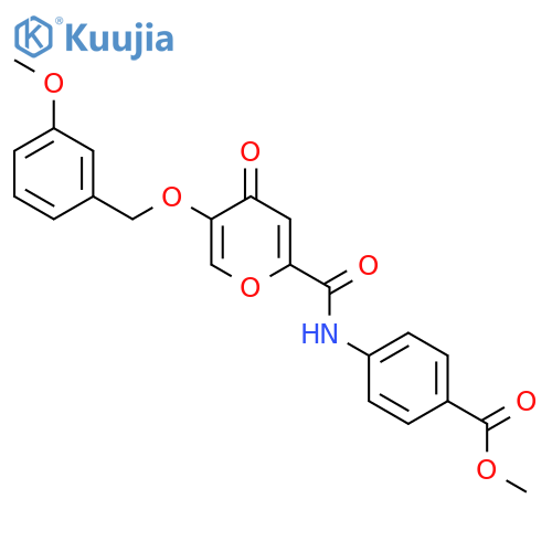 methyl 4-{5-[(3-methoxyphenyl)methoxy]-4-oxo-4H-pyran-2-amido}benzoate structure