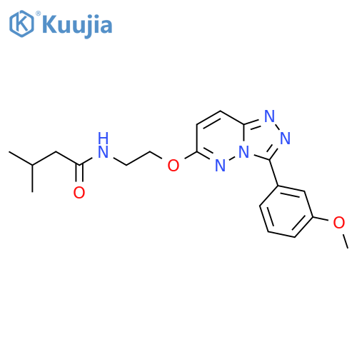 N-(2-{[3-(3-methoxyphenyl)-[1,2,4]triazolo[4,3-b]pyridazin-6-yl]oxy}ethyl)-3-methylbutanamide structure