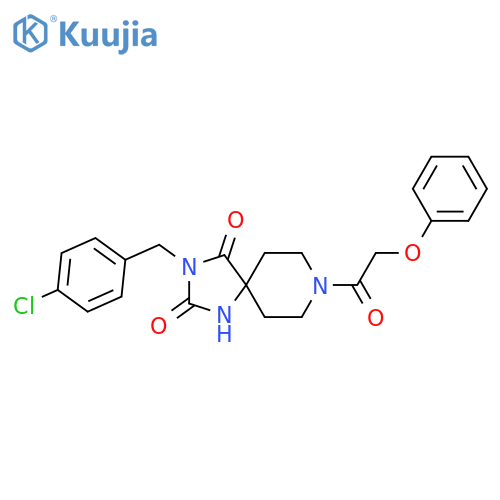 3-[(4-chlorophenyl)methyl]-8-(2-phenoxyacetyl)-1,3,8-triazaspiro[4.5]decane-2,4-dione structure