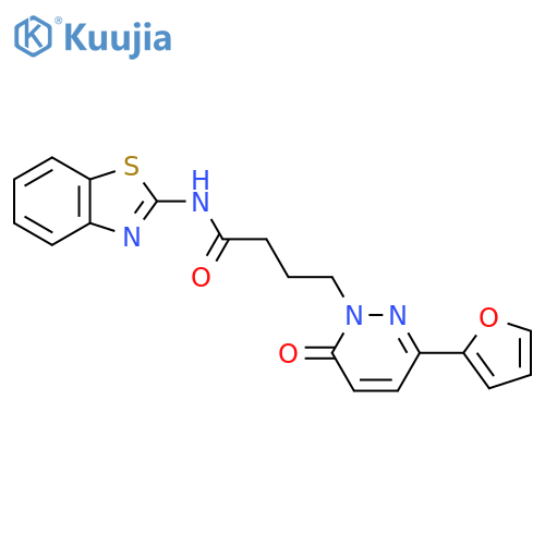 N-(1,3-benzothiazol-2-yl)-4-[3-(furan-2-yl)-6-oxo-1,6-dihydropyridazin-1-yl]butanamide structure