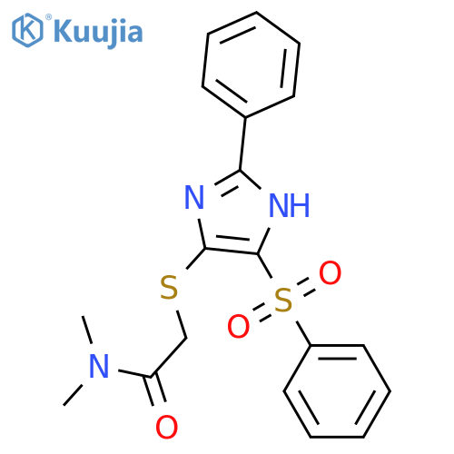 2-{[4-(benzenesulfonyl)-2-phenyl-1H-imidazol-5-yl]sulfanyl}-N,N-dimethylacetamide structure