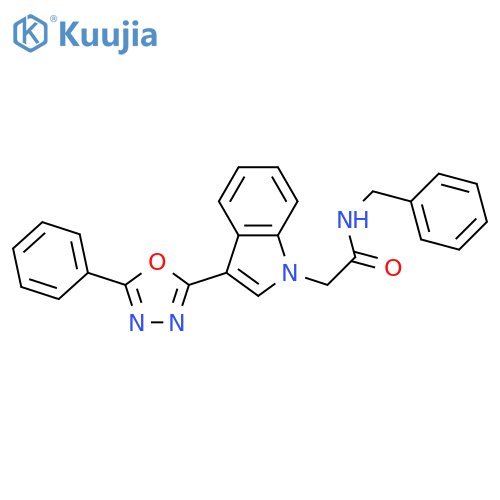 N-benzyl-2-[3-(5-phenyl-1,3,4-oxadiazol-2-yl)indol-1-yl]acetamide structure