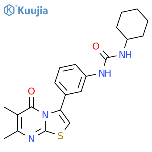 1-cyclohexyl-3-(3-{6,7-dimethyl-5-oxo-5H-[1,3]thiazolo[3,2-a]pyrimidin-3-yl}phenyl)urea structure