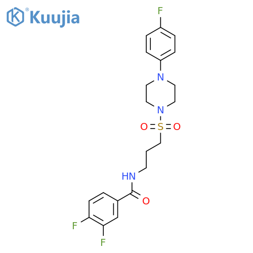 3,4-difluoro-N-(3-{[4-(4-fluorophenyl)piperazin-1-yl]sulfonyl}propyl)benzamide structure