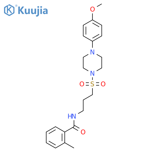 N-(3-{[4-(4-methoxyphenyl)piperazin-1-yl]sulfonyl}propyl)-2-methylbenzamide structure