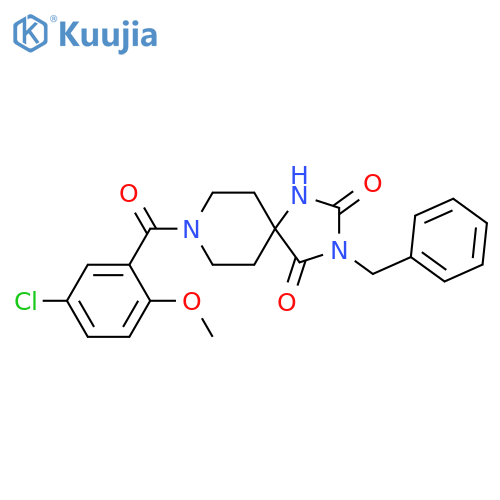 3-benzyl-8-(5-chloro-2-methoxybenzoyl)-1,3,8-triazaspiro[4.5]decane-2,4-dione structure