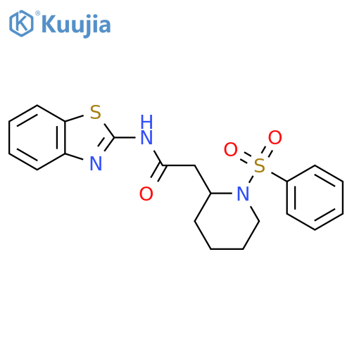 2-[1-(benzenesulfonyl)piperidin-2-yl]-N-(1,3-benzothiazol-2-yl)acetamide structure
