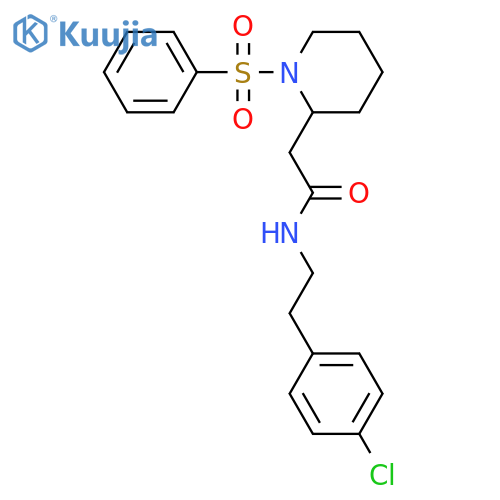 2-[1-(benzenesulfonyl)piperidin-2-yl]-N-[2-(4-chlorophenyl)ethyl]acetamide structure