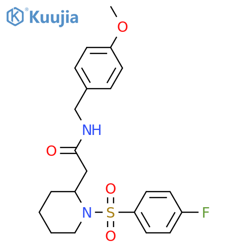 2-[1-(4-fluorobenzenesulfonyl)piperidin-2-yl]-N-[(4-methoxyphenyl)methyl]acetamide structure
