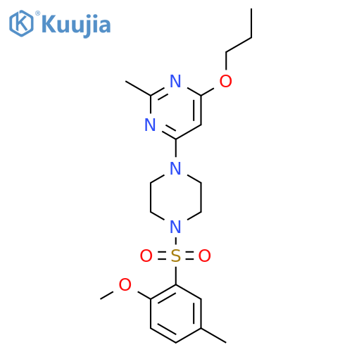 4-[4-(2-methoxy-5-methylbenzenesulfonyl)piperazin-1-yl]-2-methyl-6-propoxypyrimidine structure