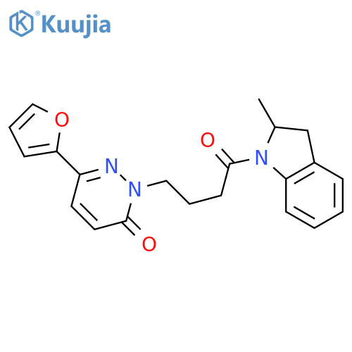 6-(furan-2-yl)-2-[4-(2-methyl-2,3-dihydro-1H-indol-1-yl)-4-oxobutyl]-2,3-dihydropyridazin-3-one structure