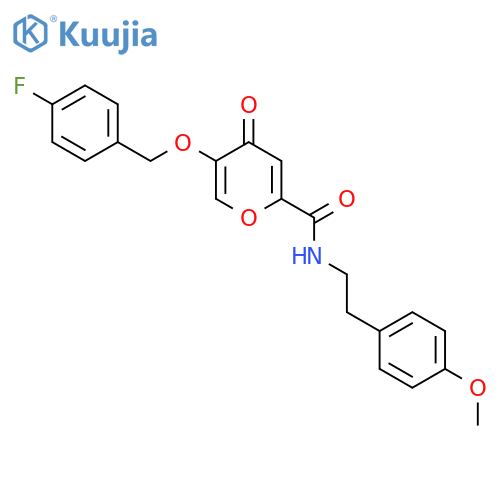 5-[(4-fluorophenyl)methoxy]-N-[2-(4-methoxyphenyl)ethyl]-4-oxo-4H-pyran-2-carboxamide structure