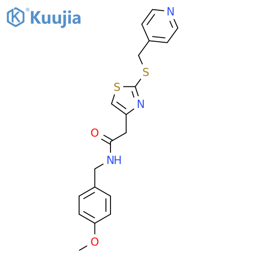 N-[(4-methoxyphenyl)methyl]-2-(2-{[(pyridin-4-yl)methyl]sulfanyl}-1,3-thiazol-4-yl)acetamide structure