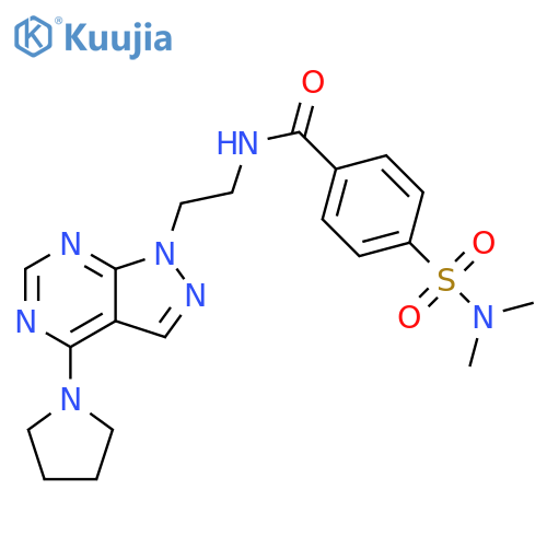 4-(dimethylsulfamoyl)-N-{2-[4-(pyrrolidin-1-yl)-1H-pyrazolo[3,4-d]pyrimidin-1-yl]ethyl}benzamide structure