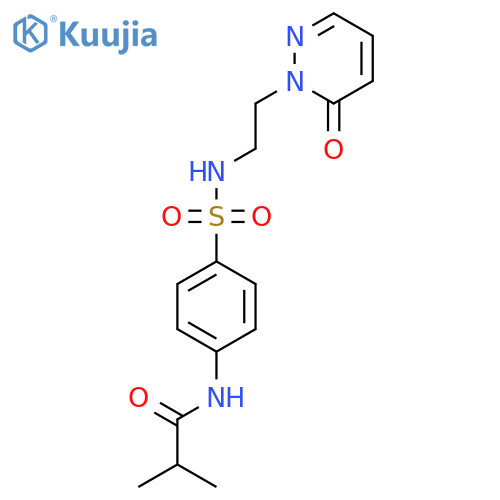 2-methyl-N-(4-{[2-(6-oxo-1,6-dihydropyridazin-1-yl)ethyl]sulfamoyl}phenyl)propanamide structure