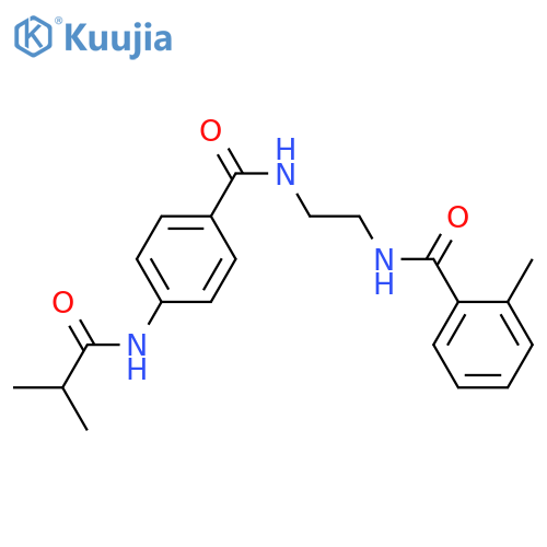 N-{2-[(2-methylphenyl)formamido]ethyl}-4-(2-methylpropanamido)benzamide structure
