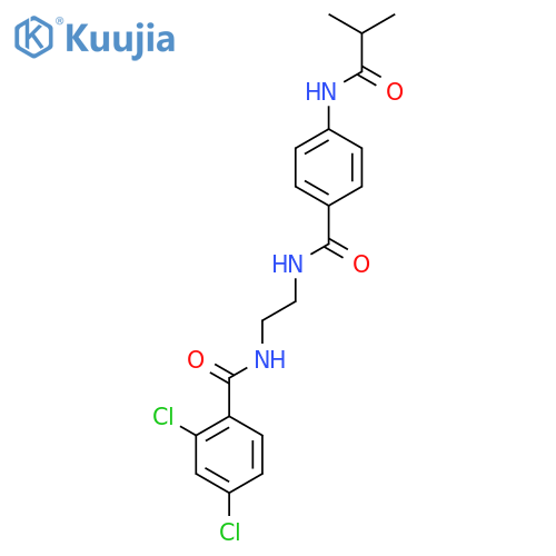 N-{2-[(2,4-dichlorophenyl)formamido]ethyl}-4-(2-methylpropanamido)benzamide structure