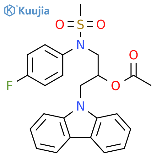1-(9H-carbazol-9-yl)-3-[N-(4-fluorophenyl)methanesulfonamido]propan-2-yl acetate structure