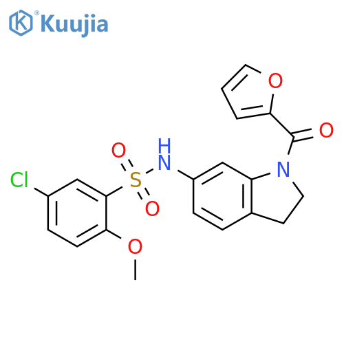 5-chloro-N-[1-(furan-2-carbonyl)-2,3-dihydro-1H-indol-6-yl]-2-methoxybenzene-1-sulfonamide structure