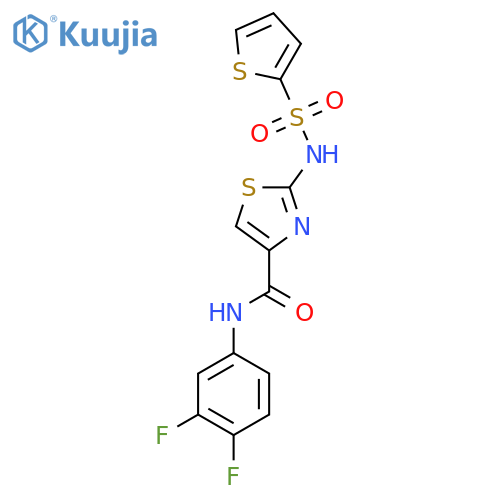 N-(3,4-difluorophenyl)-2-(thiophene-2-sulfonamido)-1,3-thiazole-4-carboxamide structure