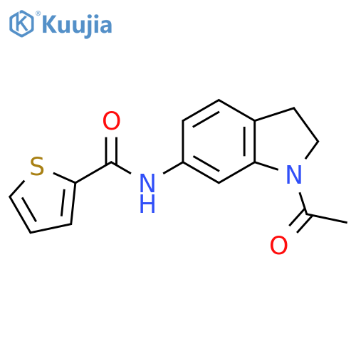 N-(1-acetyl-2,3-dihydro-1H-indol-6-yl)thiophene-2-carboxamide structure
