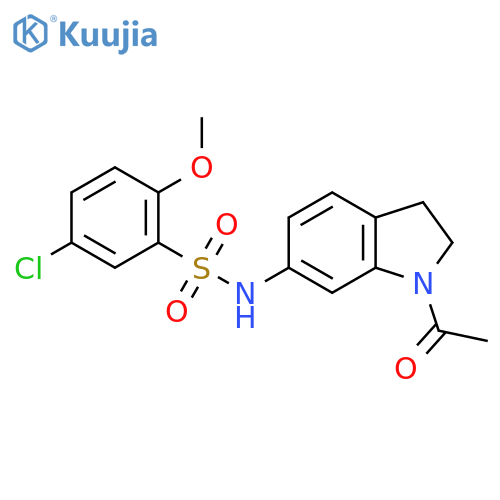 N-(1-acetyl-2,3-dihydro-1H-indol-6-yl)-5-chloro-2-methoxybenzene-1-sulfonamide structure