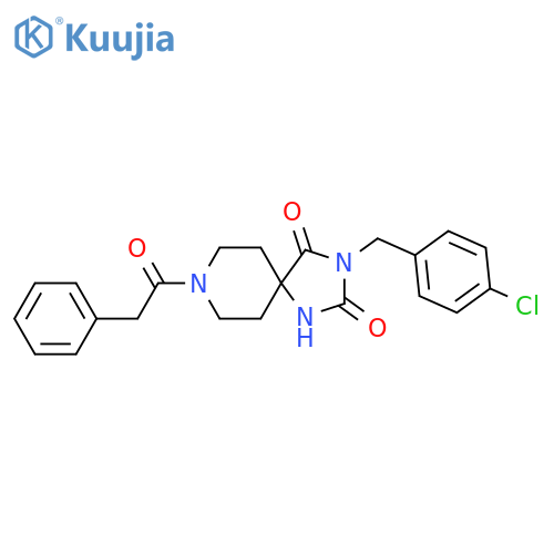 3-[(4-chlorophenyl)methyl]-8-(2-phenylacetyl)-1,3,8-triazaspiro[4.5]decane-2,4-dione structure