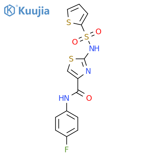 N-(4-fluorophenyl)-2-(thiophene-2-sulfonamido)-1,3-thiazole-4-carboxamide structure