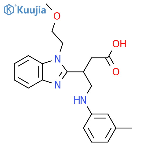 3-[1-(2-methoxyethyl)-1H-1,3-benzodiazol-2-yl]-4-[(3-methylphenyl)amino]butanoic acid structure