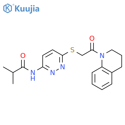2-methyl-N-(6-{[2-oxo-2-(1,2,3,4-tetrahydroquinolin-1-yl)ethyl]sulfanyl}pyridazin-3-yl)propanamide structure