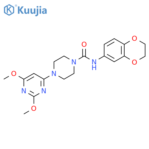 N-(2,3-dihydro-1,4-benzodioxin-6-yl)-4-(2,6-dimethoxypyrimidin-4-yl)piperazine-1-carboxamide structure